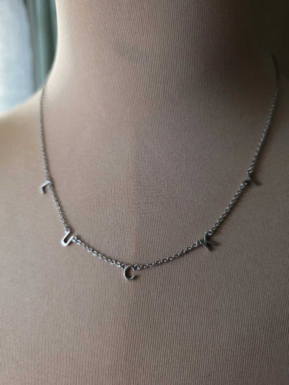 Lucky Charm Choker Necklace Pura Vida Silver Minimalist Dainty Letter 16
